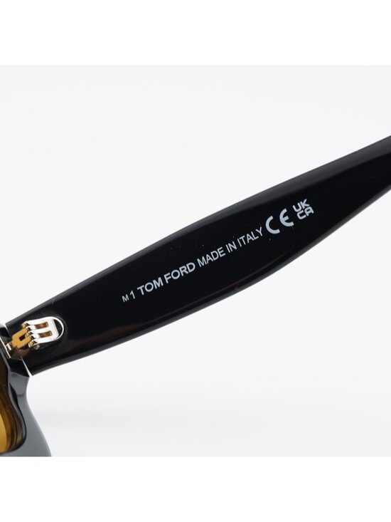 Tom Ford Ren FT1155 01E Sunglasses Shiny Black Square Frame, Brown Lenses main image 7